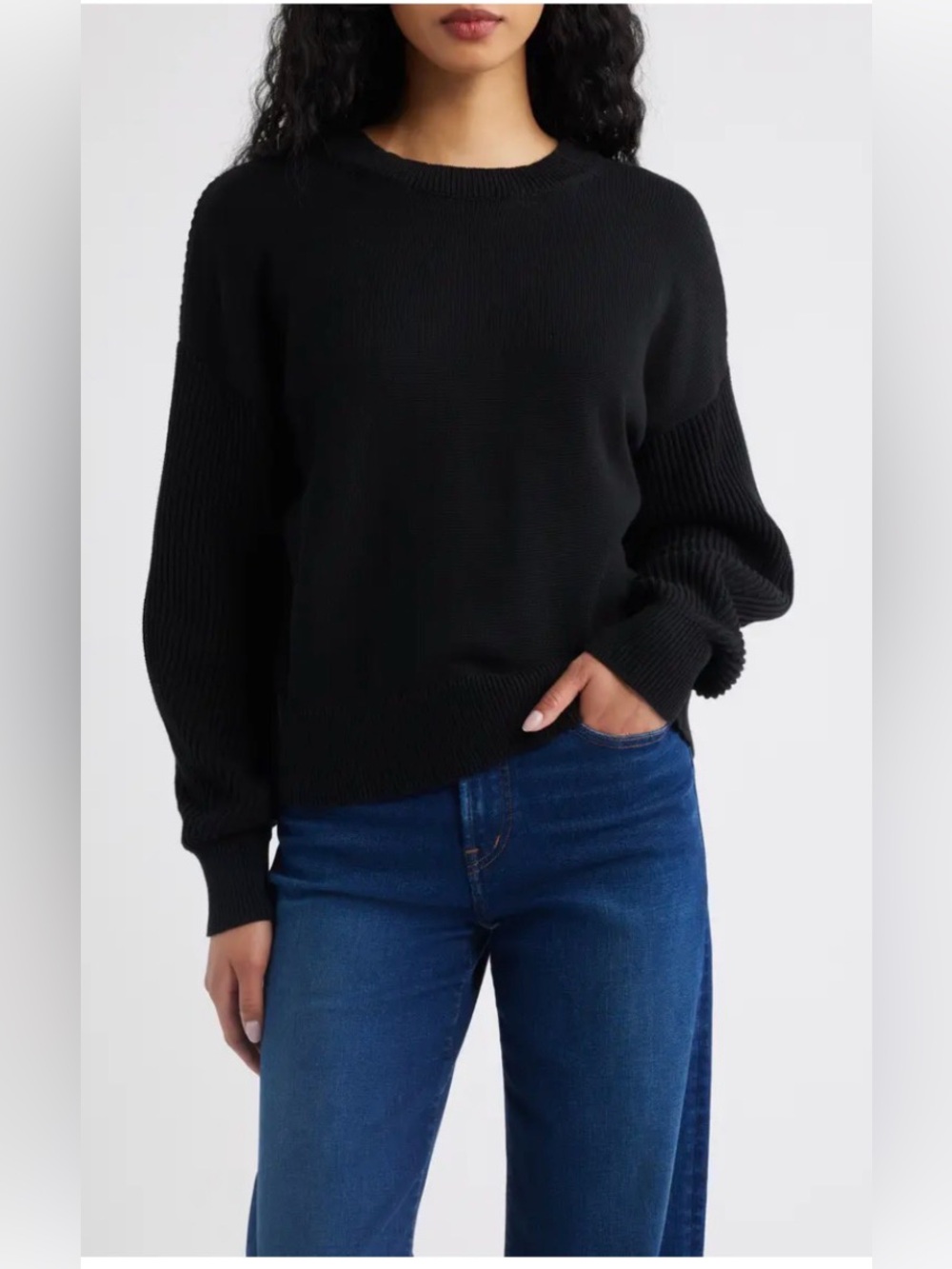 Madewell Black Crewneck Sweater Alpaca blend